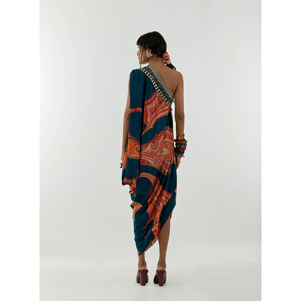 Aseem Kapoor Multi-Colour Rasa One Shoulder Dress