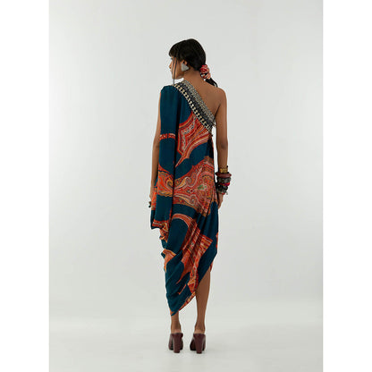 Aseem Kapoor Multi-Colour Rasa One Shoulder Dress