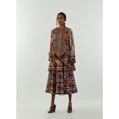 Aseem Kapoor Multi-Colour Afghan Tunic With Culotte Trouser (Set of 2)