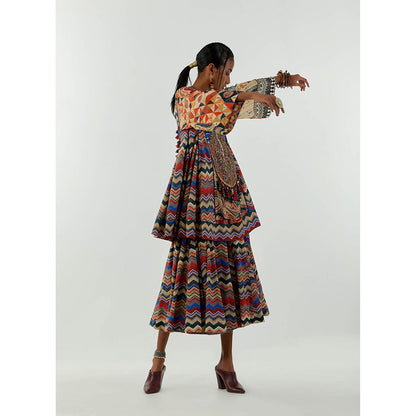 Aseem Kapoor Multi-Colour Afghan Tunic With Culotte Trouser (Set of 2)