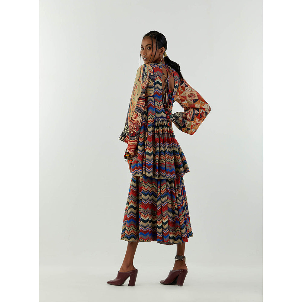Aseem Kapoor Multi-Colour Afghan Tunic With Culotte Trouser (Set of 2)