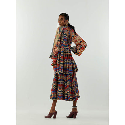 Aseem Kapoor Multi-Colour Afghan Tunic With Culotte Trouser (Set of 2)