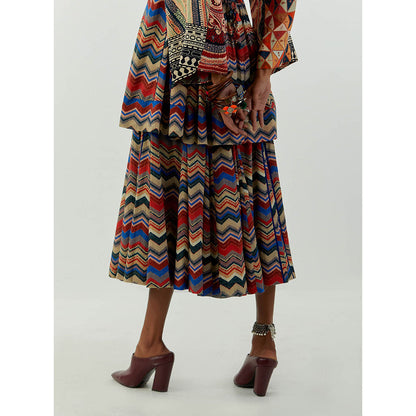 Aseem Kapoor Multi-Colour Afghan Tunic With Culotte Trouser (Set of 2)