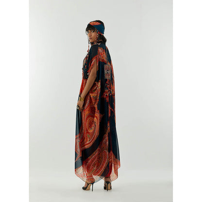 Aseem Kapoor Multi-Colour Ritu Cape With Blouse And Draped Trouser (Set of 3)