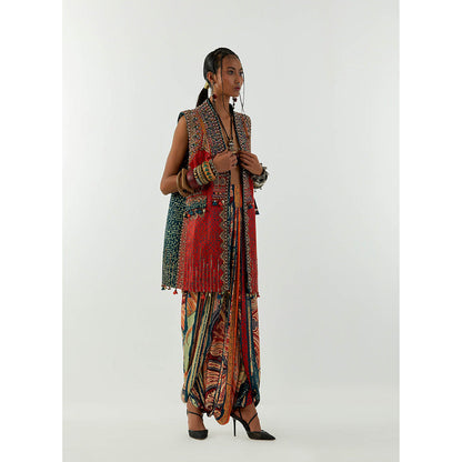 Aseem Kapoor Red Ruhi Sleeveless Jacket