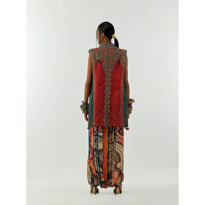 Aseem Kapoor Red Ruhi Sleeveless Jacket