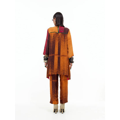 Aseem Kapoor Mustard Mitra Short Kurta With Pant (Set of 2)