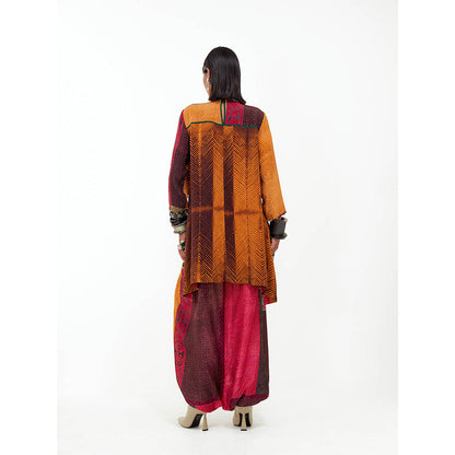 Aseem Kapoor Mustard Mitra Short Kurta With Draped Trouser (Set of 2)