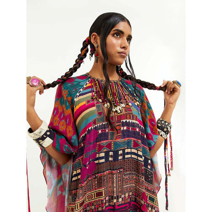 Aseem Kapoor Multi-Colour Mariyam Cape Kurti With Draped Trouser (Set of 2)