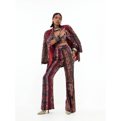 Aseem Kapoor Multi-Colour Open Dhan Jacket With Blouse And Pant (Set of 3)
