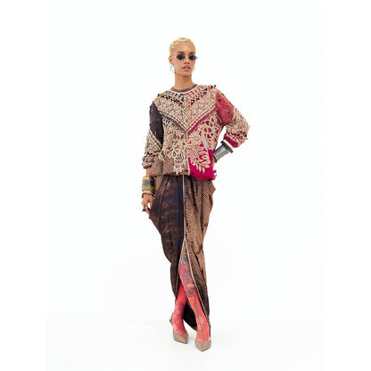 Aseem Kapoor Multi-Colour Zahra Top With Skirt (Set of 2)