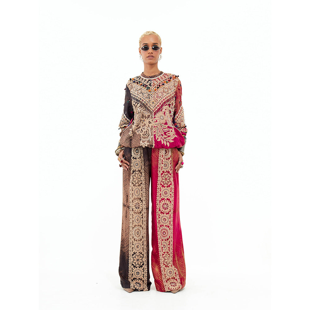 Aseem Kapoor Multi-Colour Zahra Top With Pant (Set of 2)
