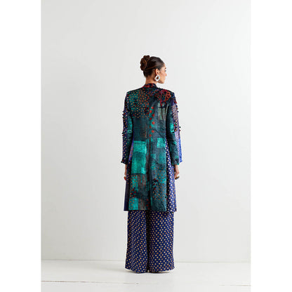 Aseem Kapoor Blue Dariya Long Jacket