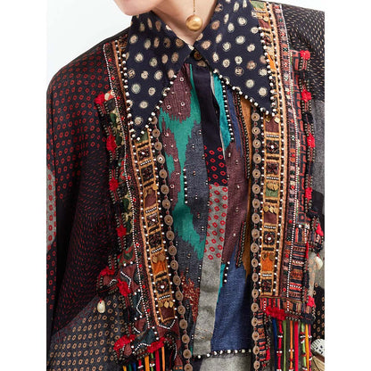 Aseem Kapoor Grey Veni Jacket With Shirt And Palazzo (Set of 3)