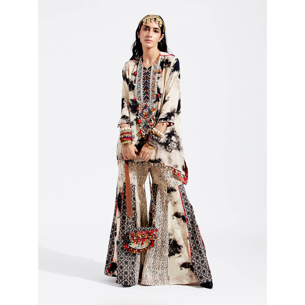 Aseem Kapoor Beige Mitra Kurta With Sharara (Set of 2)