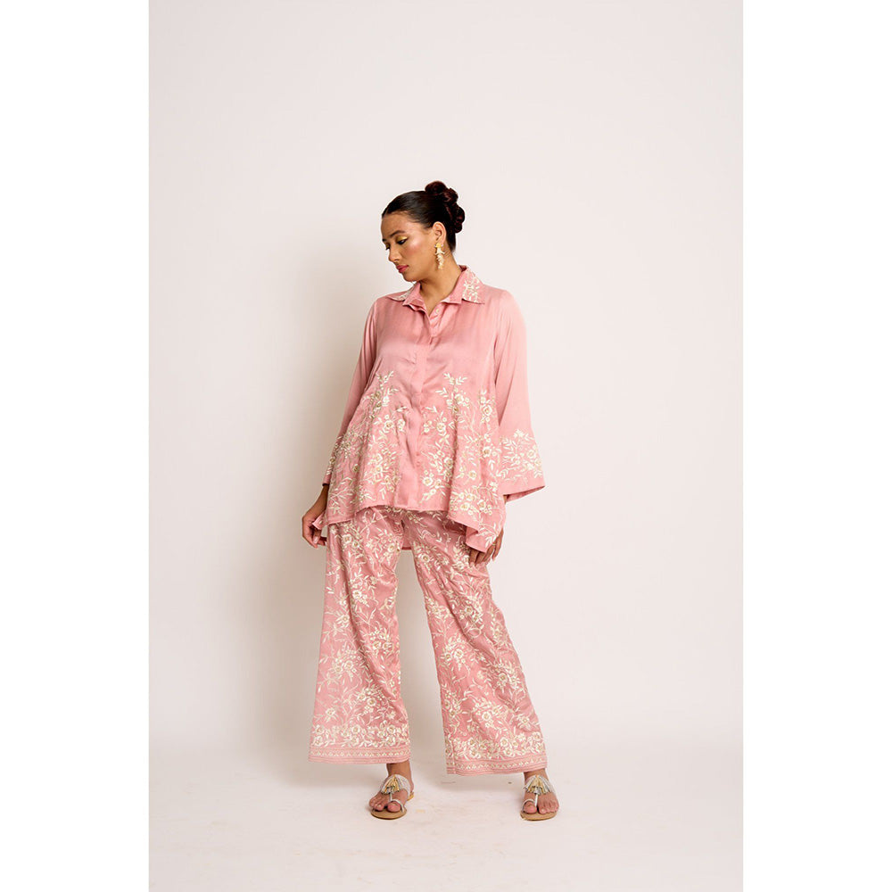 ASHTAR Pink Pink Alaya Twin Co-ord (Set of 2)