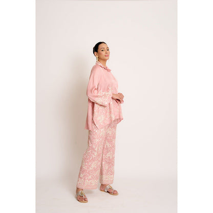 ASHTAR Pink Pink Alaya Twin Co-ord (Set of 2)