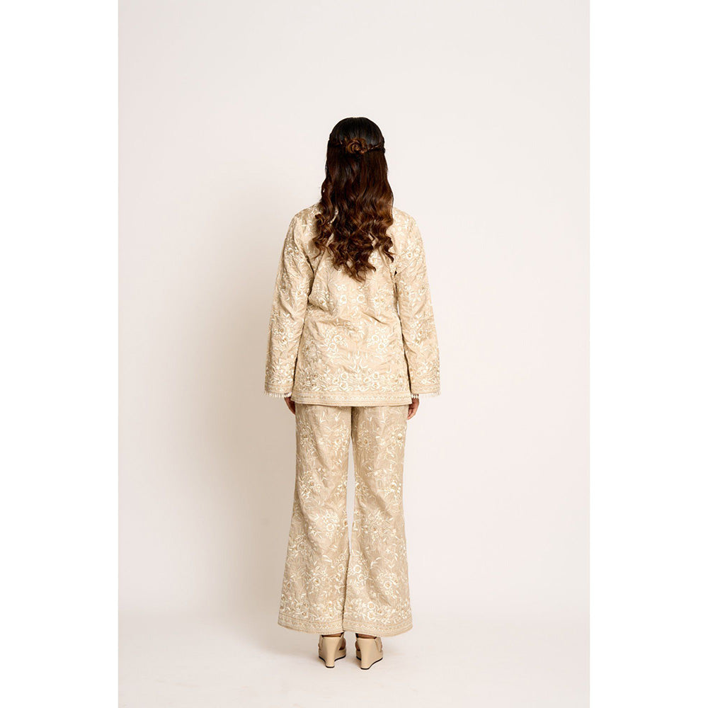 ASHTAR Beige Gulnaaz Co-ord (Set of 2)