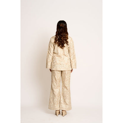 ASHTAR Beige Gulnaaz Co-ord (Set of 2)