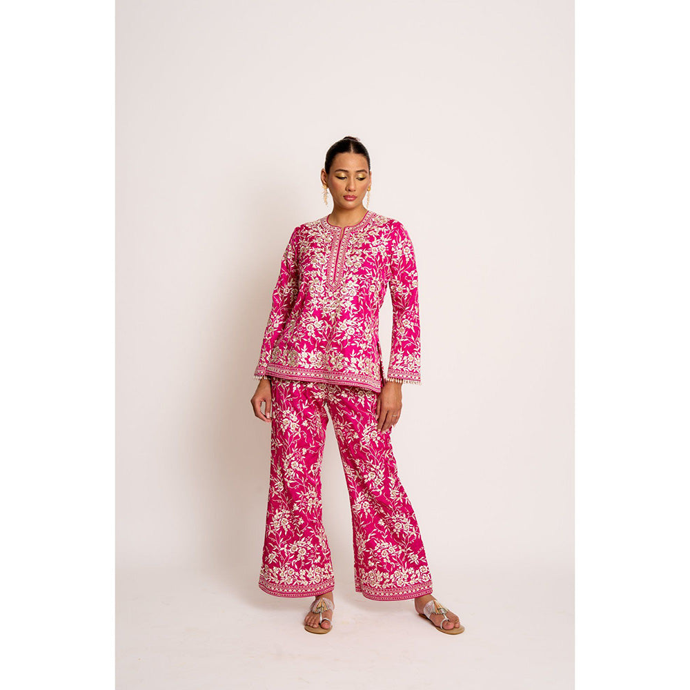 ASHTAR Rani Pink Gulnaaz Co-ord (Set of 2)