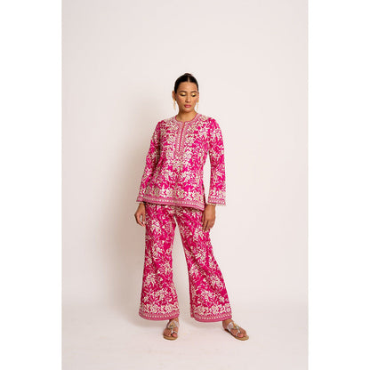 ASHTAR Rani Pink Gulnaaz Co-ord (Set of 2)