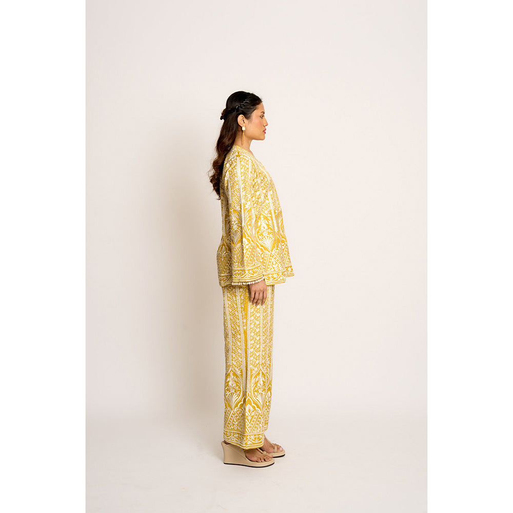 ASHTAR Daffodil Yellow Aisha Co-ord (Set of 2)