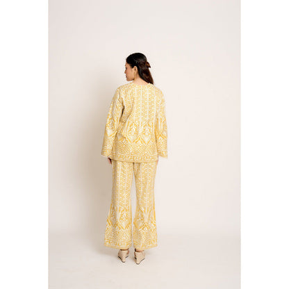 ASHTAR Daffodil Yellow Aisha Co-ord (Set of 2)