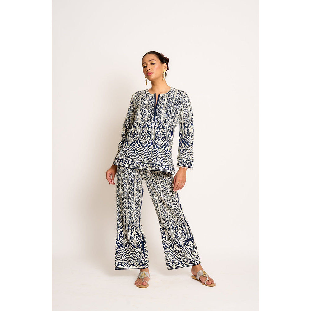 ASHTAR Prussian Blue Aisha Co-ord (Set of 2)