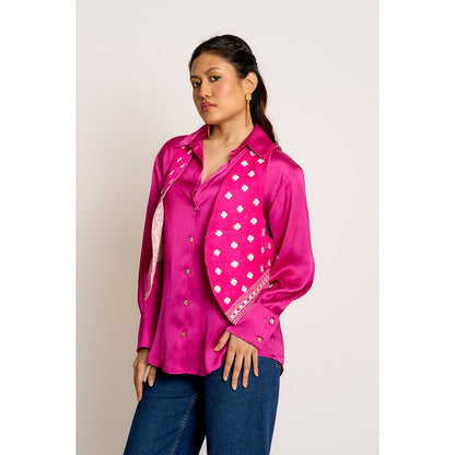 ASHTAR Pink Kalki Reversible Jacket