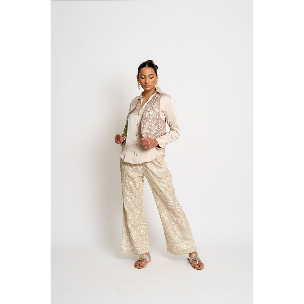 ASHTAR Taupe Kalki Reversible Jacket