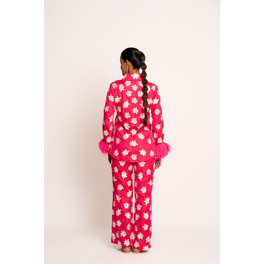 ASHTAR Rani Pink Shehnaaz Twin Co-ord (Set of 2)