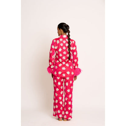 ASHTAR Rani Pink Shehnaaz Twin Co-ord (Set of 2)