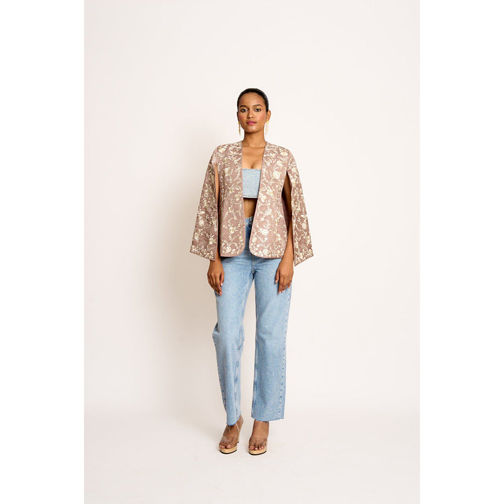ASHTAR Taupe Grey Naina Cape