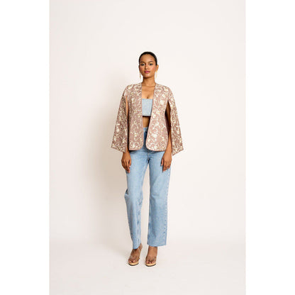 ASHTAR Taupe Grey Naina Cape