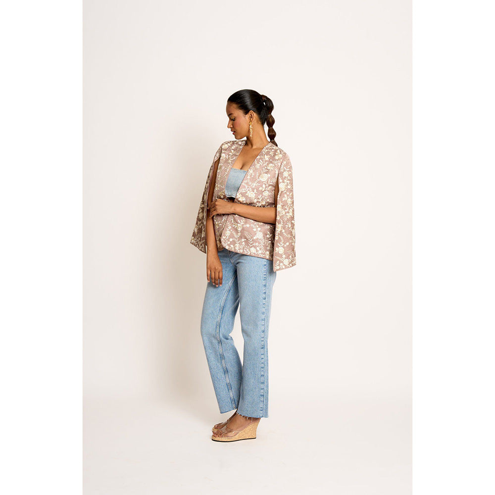 ASHTAR Taupe Grey Naina Cape