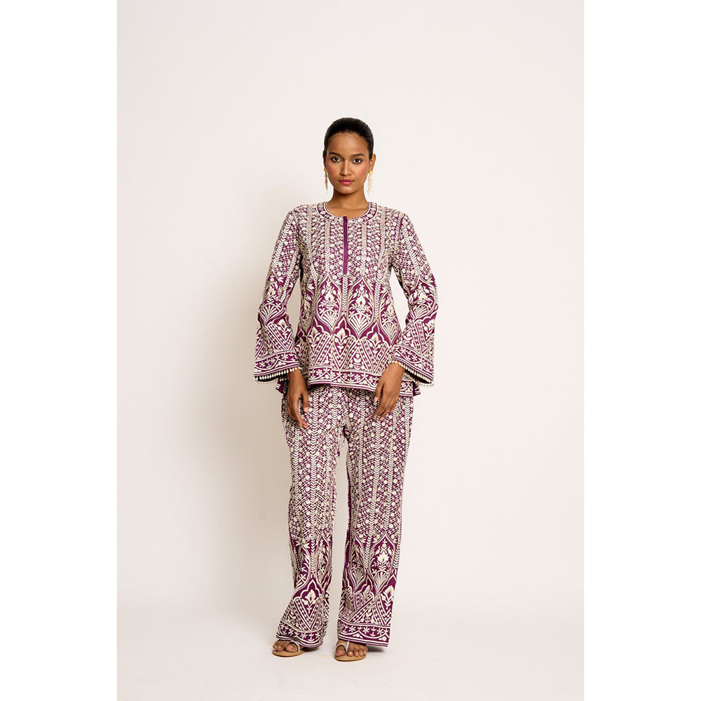 ASHTAR Purple Aisha Co-ord (Set of 2)