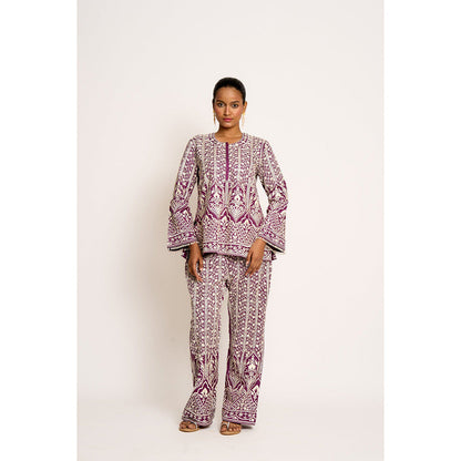 ASHTAR Purple Aisha Co-ord (Set of 2)