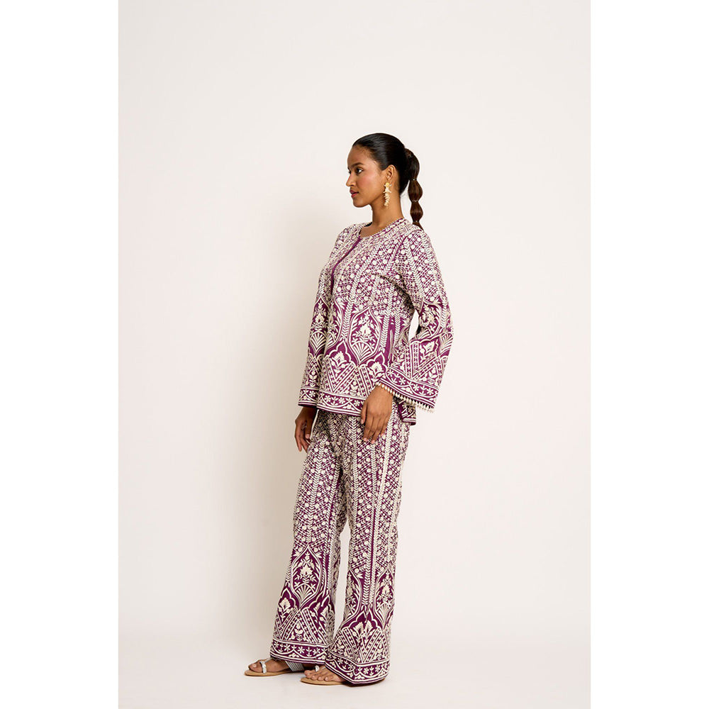 ASHTAR Purple Aisha Co-ord (Set of 2)