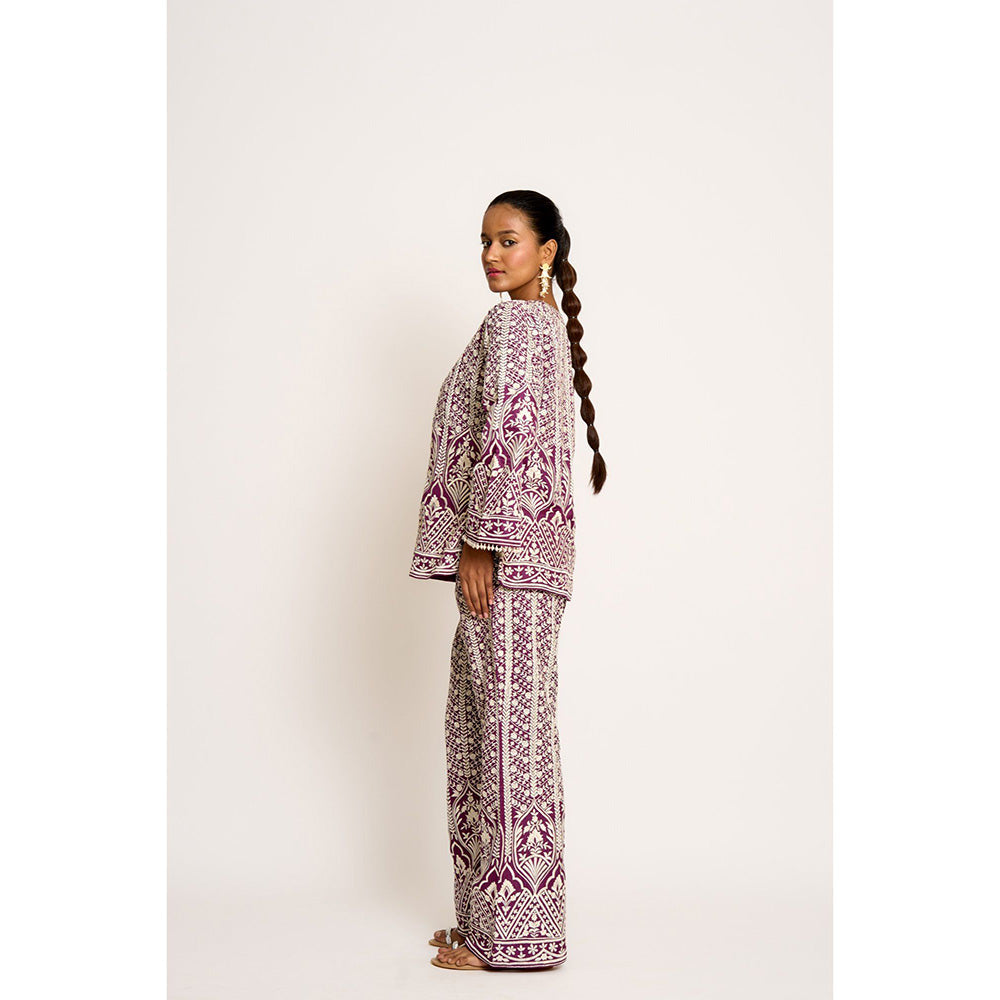 ASHTAR Purple Aisha Co-ord (Set of 2)