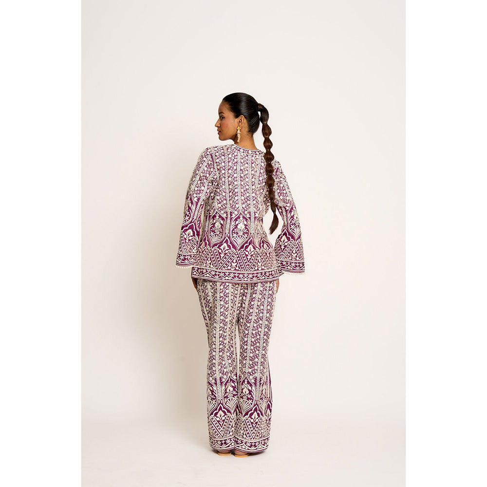 ASHTAR Purple Aisha Co-ord (Set of 2)