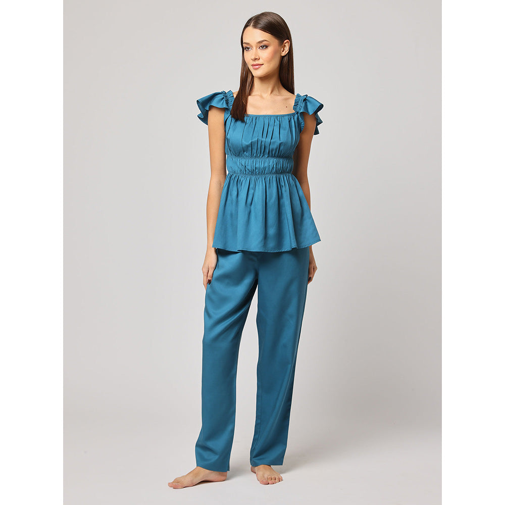 ASHITA FERNANDES Women Straight Blue Mid Waist Pant