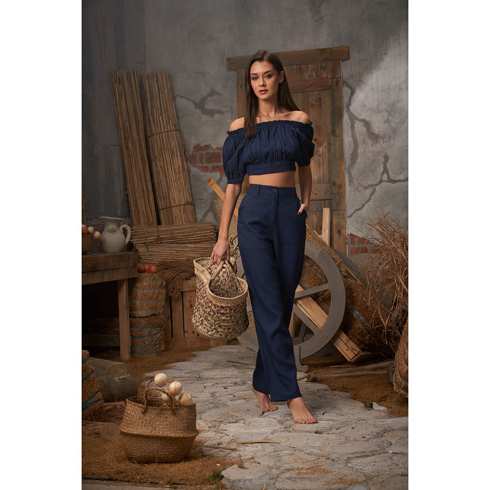 ASHITA FERNANDES Women Off-Shoulder Solid Co-Ord (Set of 2)