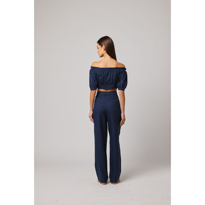ASHITA FERNANDES Women Off-Shoulder Solid Co-Ord (Set of 2)