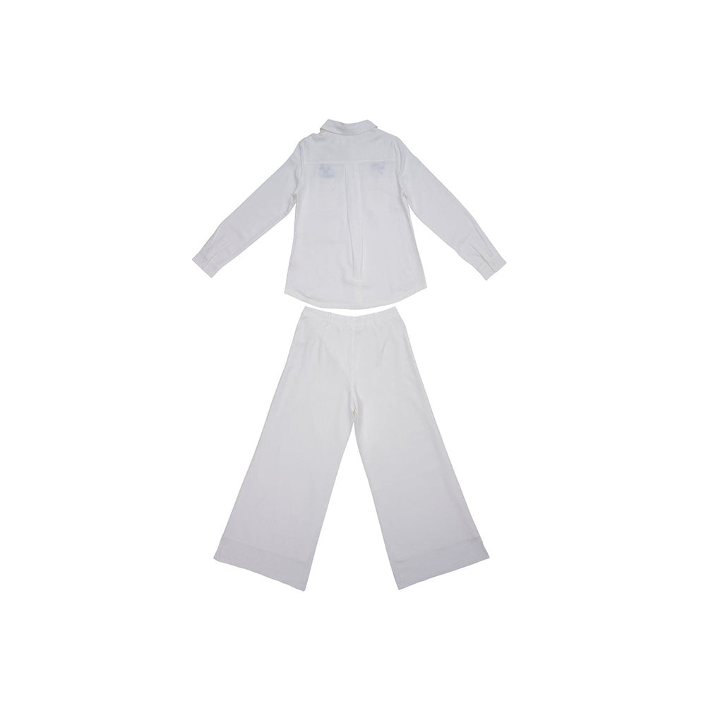 ASHITA FERNANDES White Embroidered Double Front Pocket Shirt
