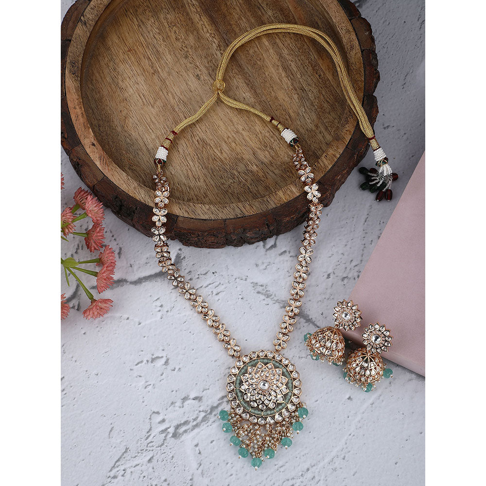 Auraa Trends 22KT Gold Plated Kundan Classic Necklace Set
