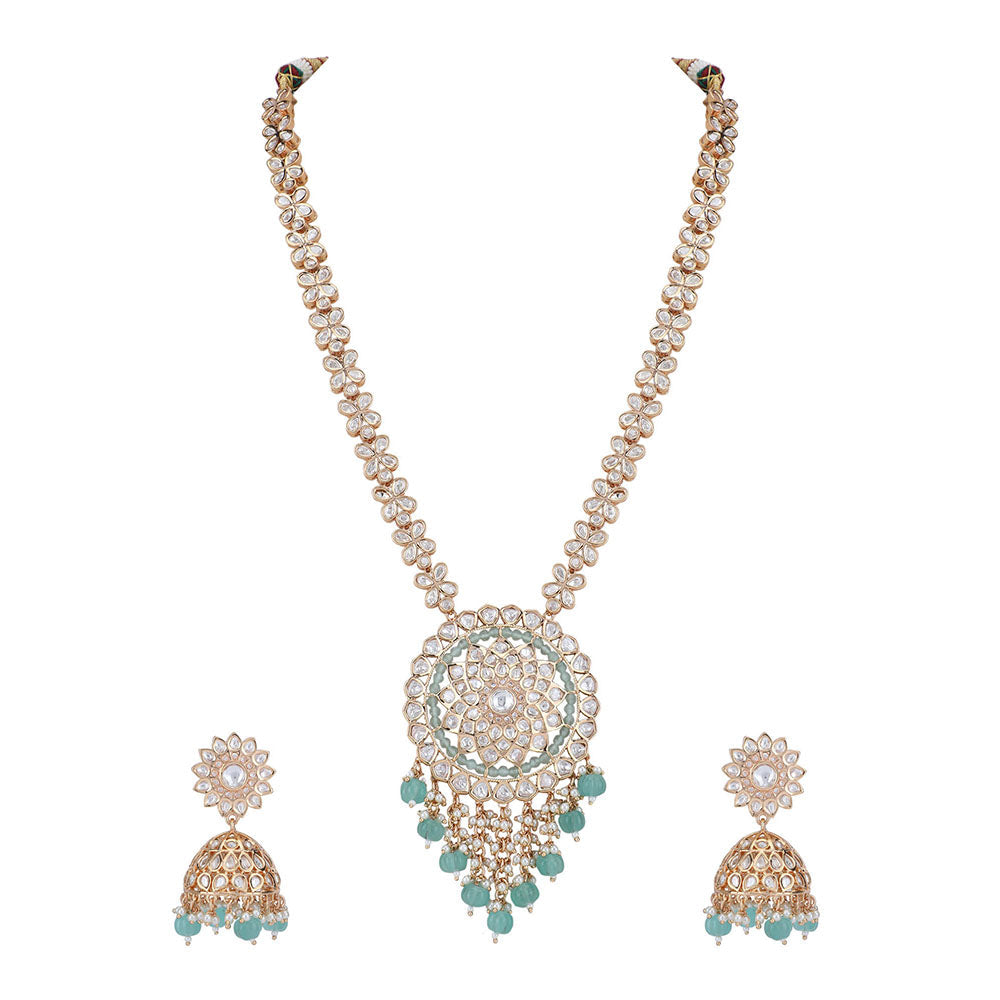 Auraa Trends 22KT Gold Plated Kundan Classic Necklace Set