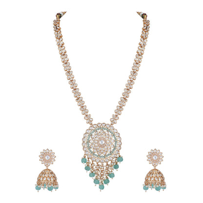 Auraa Trends 22KT Gold Plated Kundan Classic Necklace Set