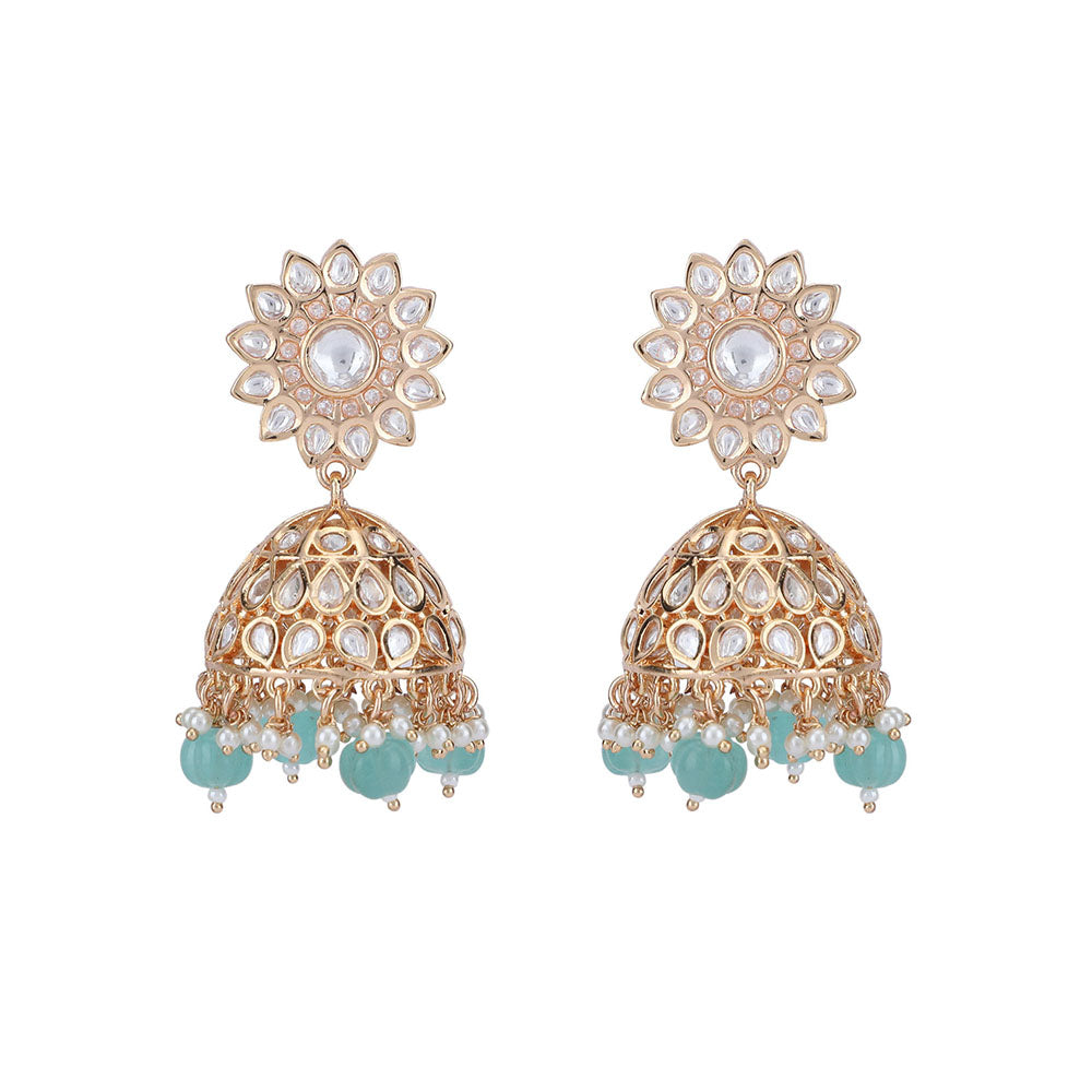 Auraa Trends 22KT Gold Plated Kundan Classic Necklace Set