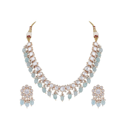 Auraa Trends 22KT Gold Plated Kundan Classic Necklace Set