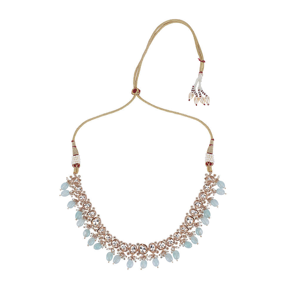 Auraa Trends 22KT Gold Plated Kundan Classic Necklace Set